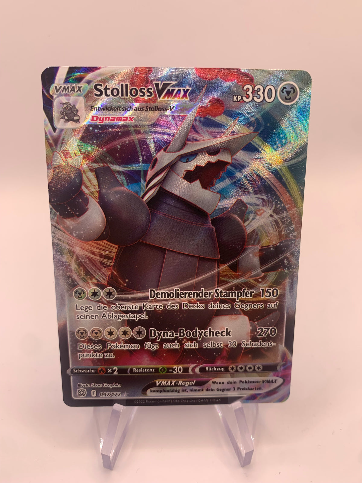 Pokemon Karte Vmax Stollos 97/172 Deutsch