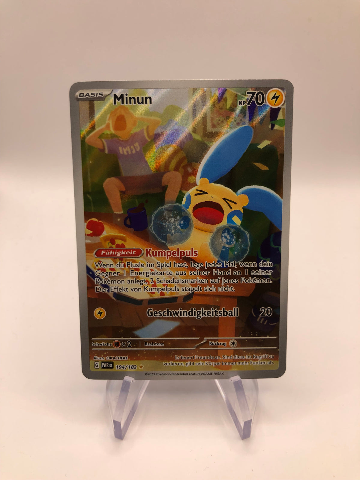 Pokemon Karte Art-Rare Minun 194/182 Deutsch