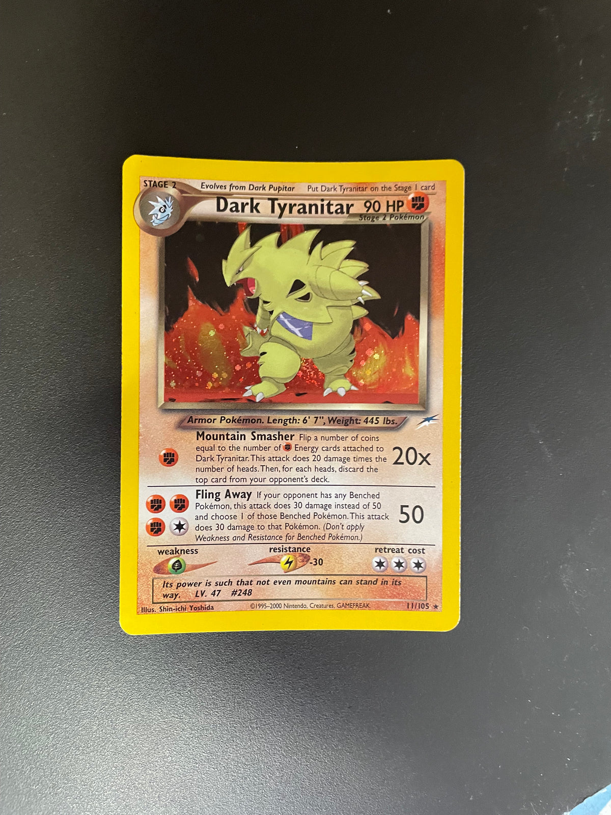Pokemon Karte Holo Neo Destiny Dunkles Tyranitar 11/105 Englisch