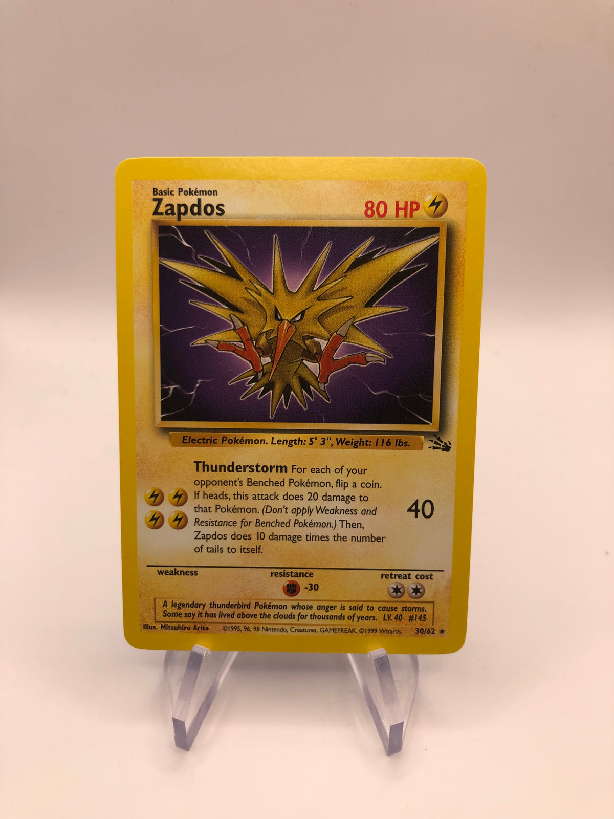 Pokemon Karte Fossil Zapdos 30/62 Englisch