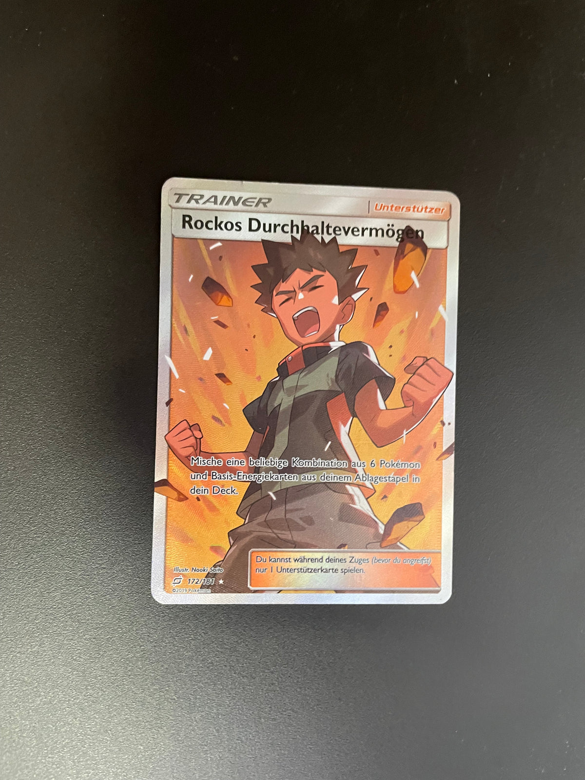 Pokemon Karte Trainer Rockos Durchhaltevermögen 172/181 Deutsch