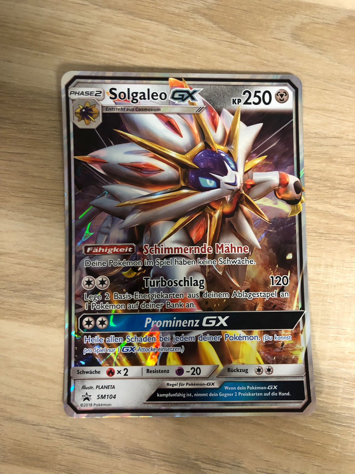 Pokemon Karte XXL Promo GX Solgaleo SM104 Deutsch