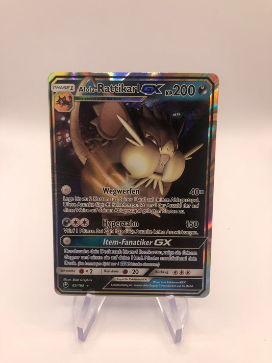 Pokemon Karte GX Alola-Rattikarl 85/168 Deutsch