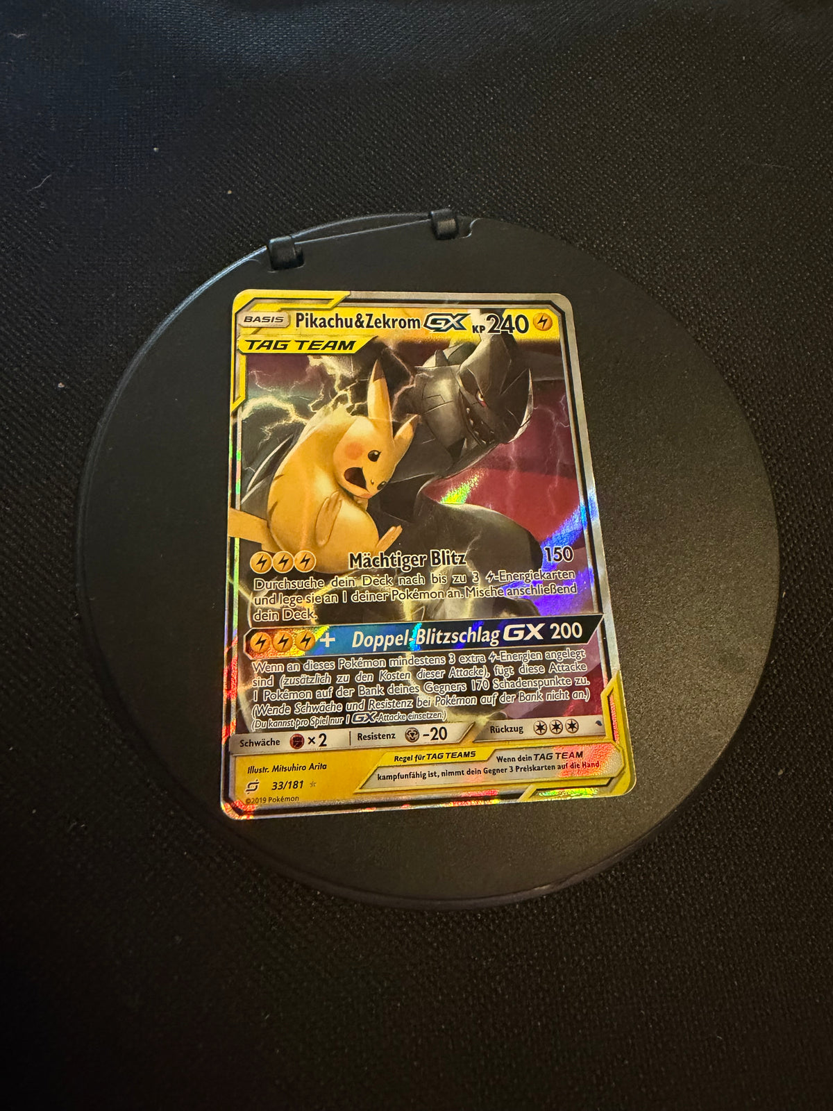 Pokemon Karte GX Tag Team Pikachu & Zekrom 33/181 Deutsch