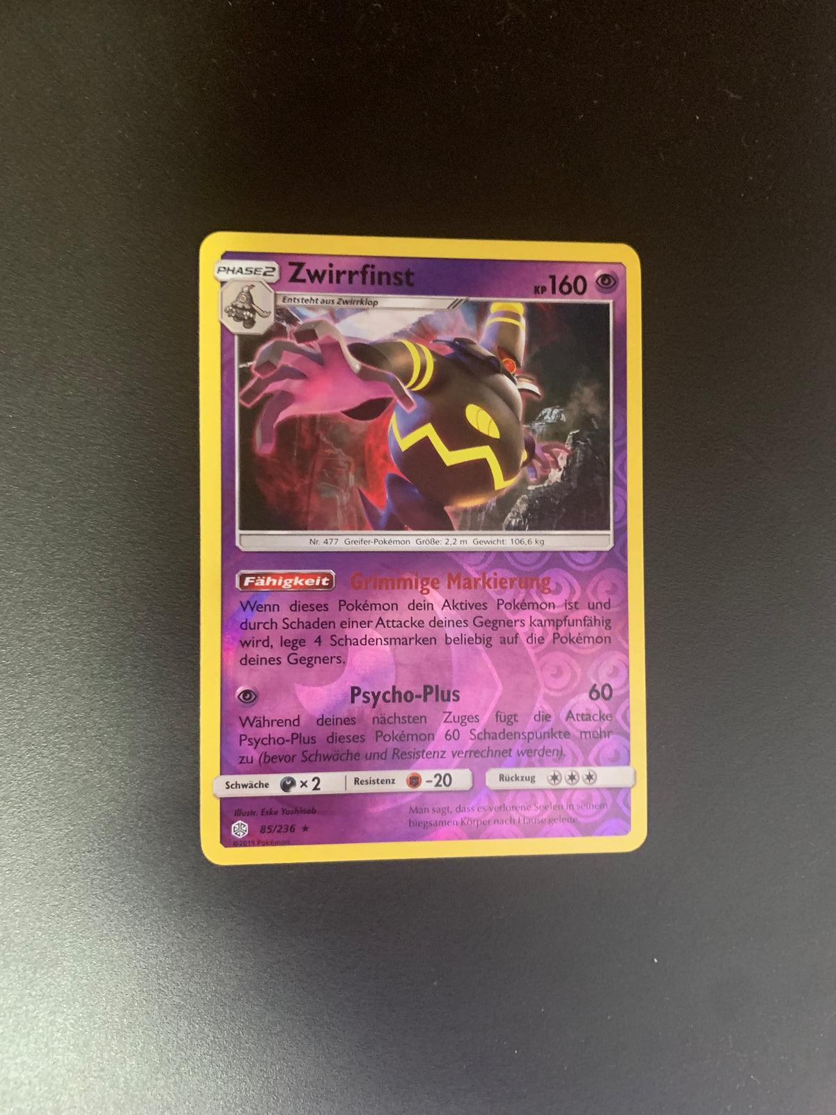 Pokemon Karte Revers Zwirrfinst 85/236 Deutsch