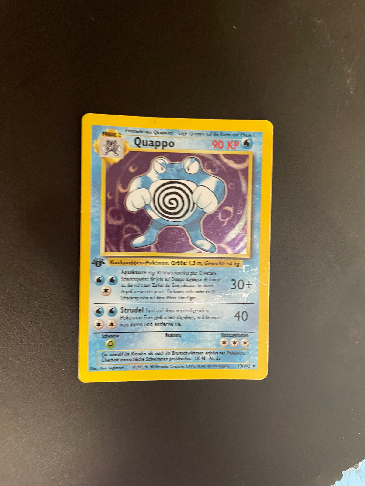 Pokemon Karte Holo 1.Edition Quappo 12/102 Deutsch