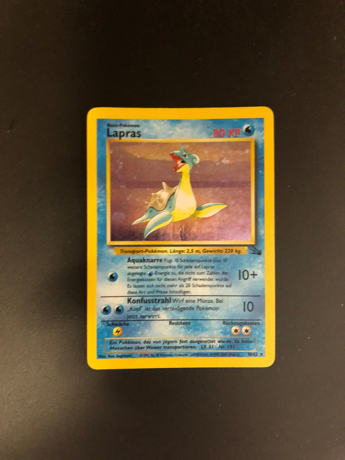 Pokemon Karte Holo Fossil Lapras 10/62 Deutsch