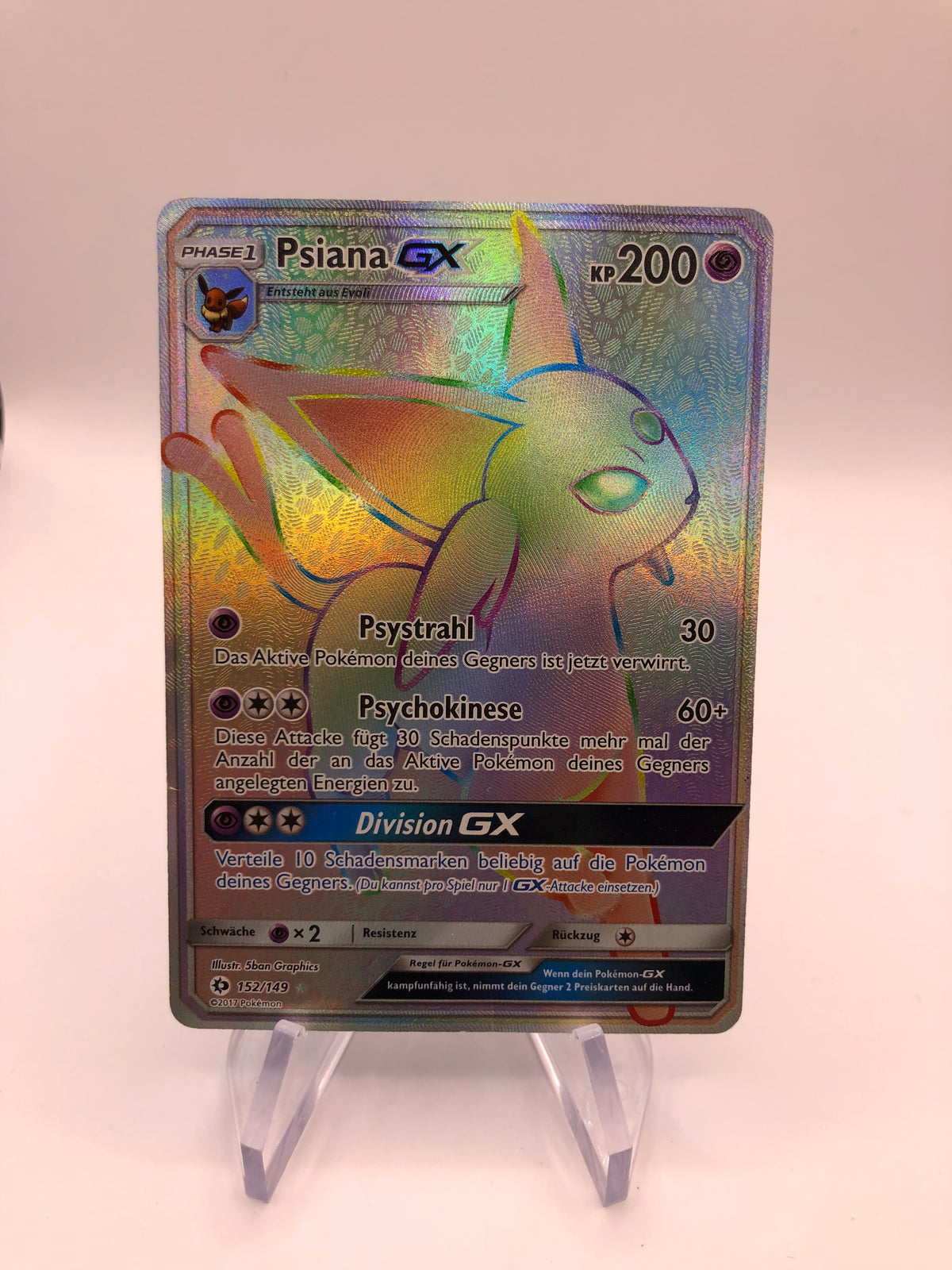 Pokemon Karte GX Rainbow Psiana 152/149 Deutsch