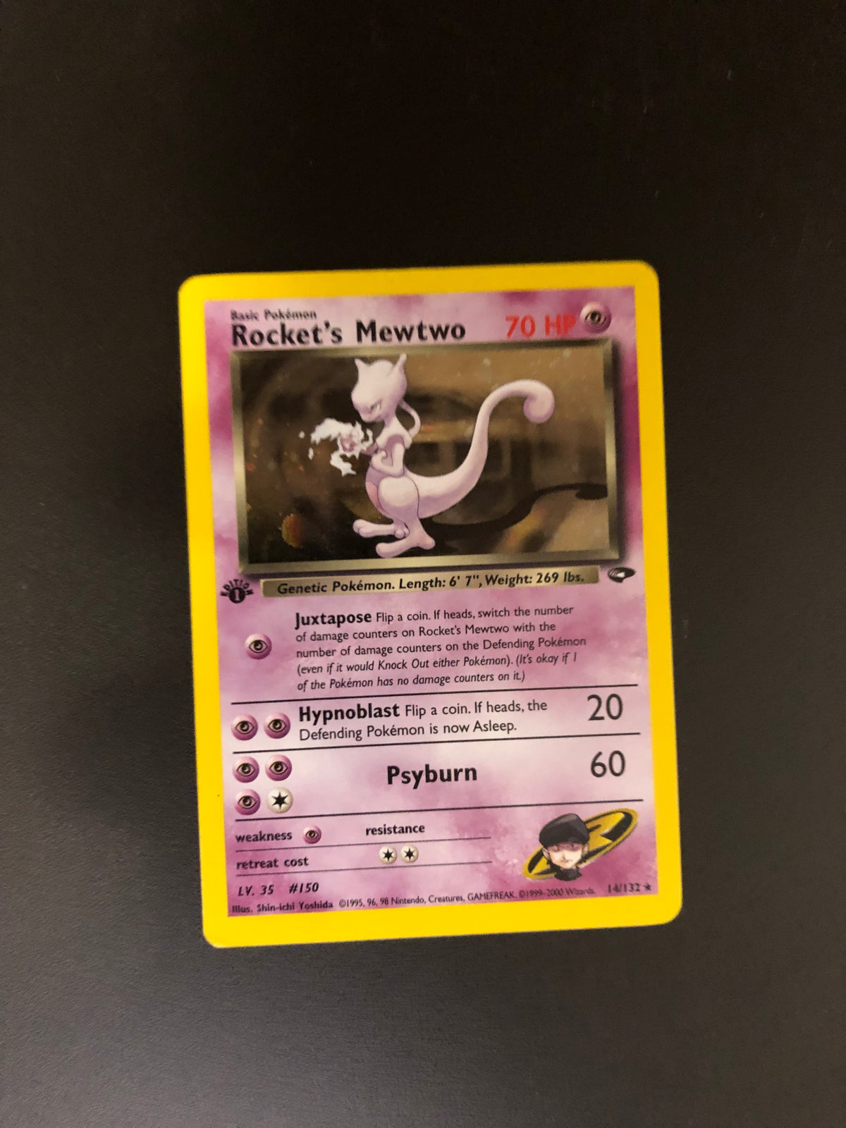 Pokemon Karte Holo 1.Edition Rockets Mewtu 14/132 Englisch