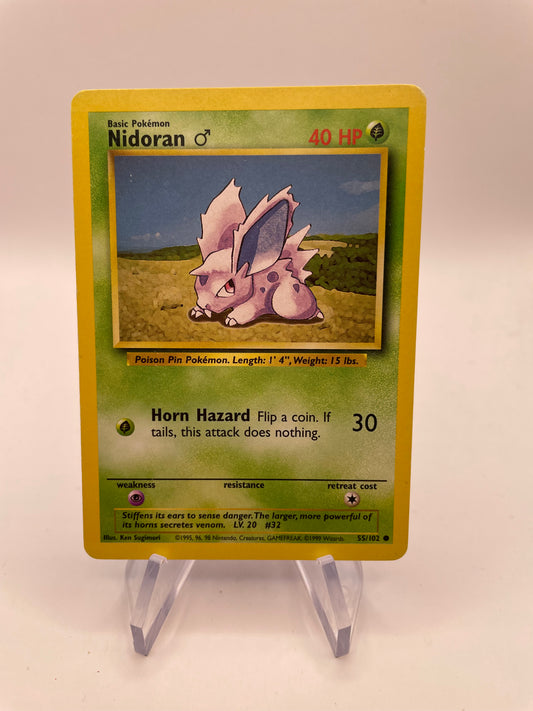 Pokemon Karte Base-Set Nidoran 55/102 Englisch