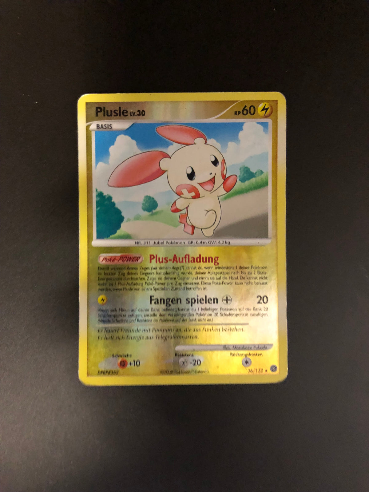 Pokemon Karte Revers Plusle 36/132 Deutsch