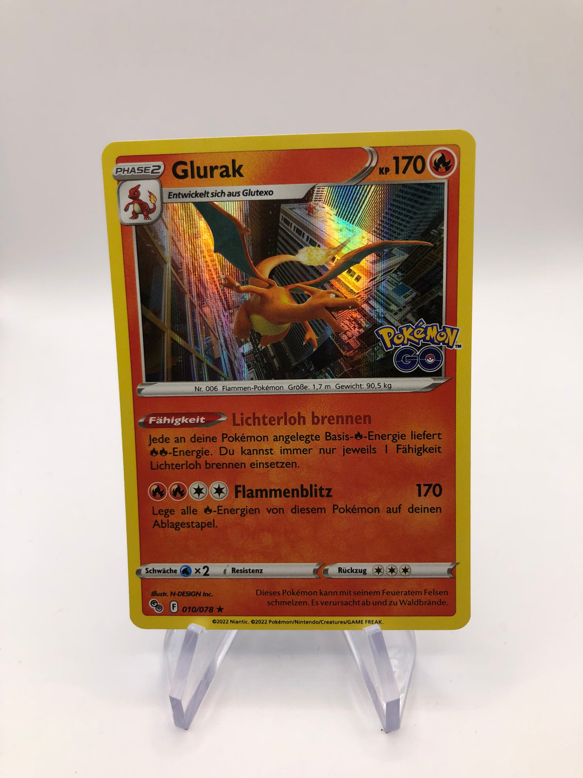Pokemon Karte Revers Glurak 10/78  Deutsch