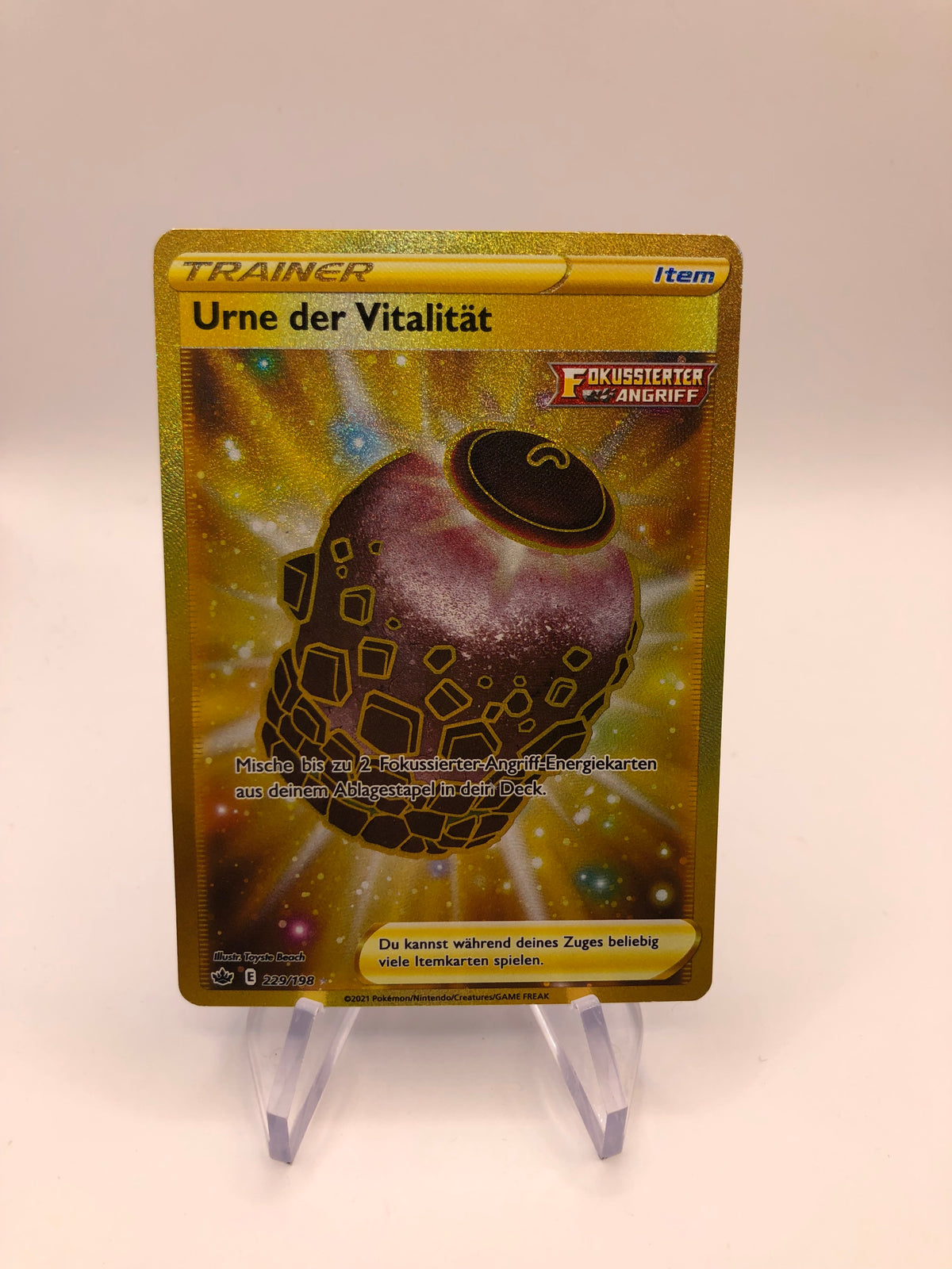Pokemon Karte Trainer Gold Urne der Vitalität 229/198 Deutsch