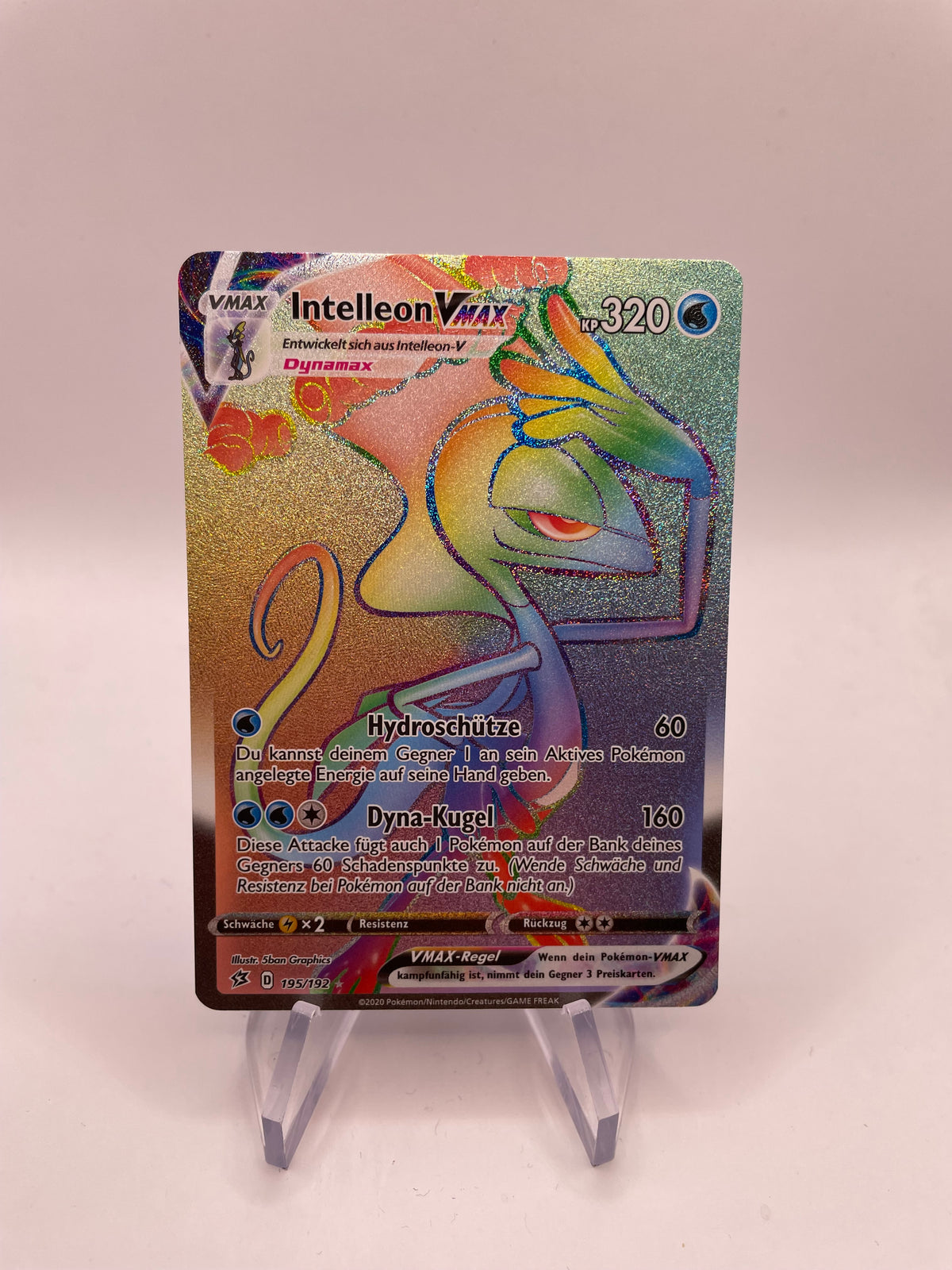 Pokemon Karte Vmax Rainbow Intelleon 195/192 Deutsch