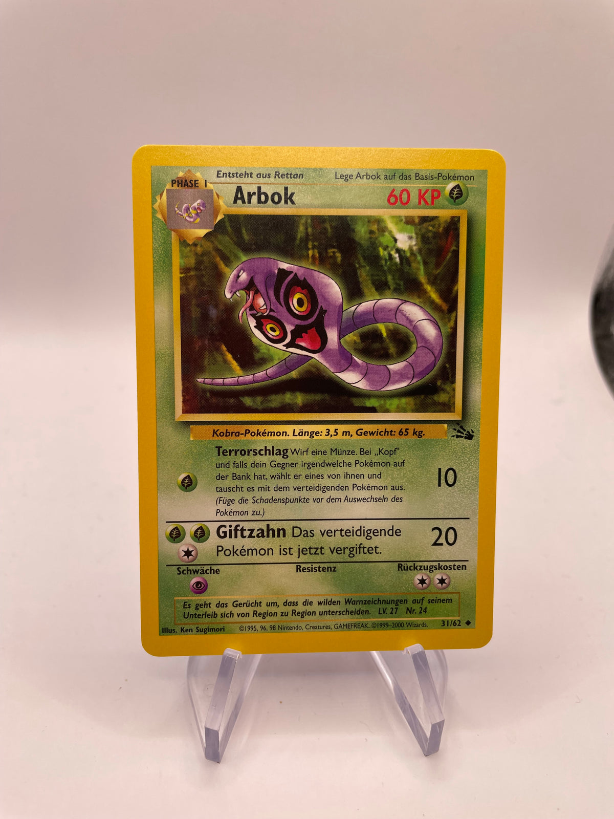 Pokemon Karte Arbok 31/62 Fossil Deutsch