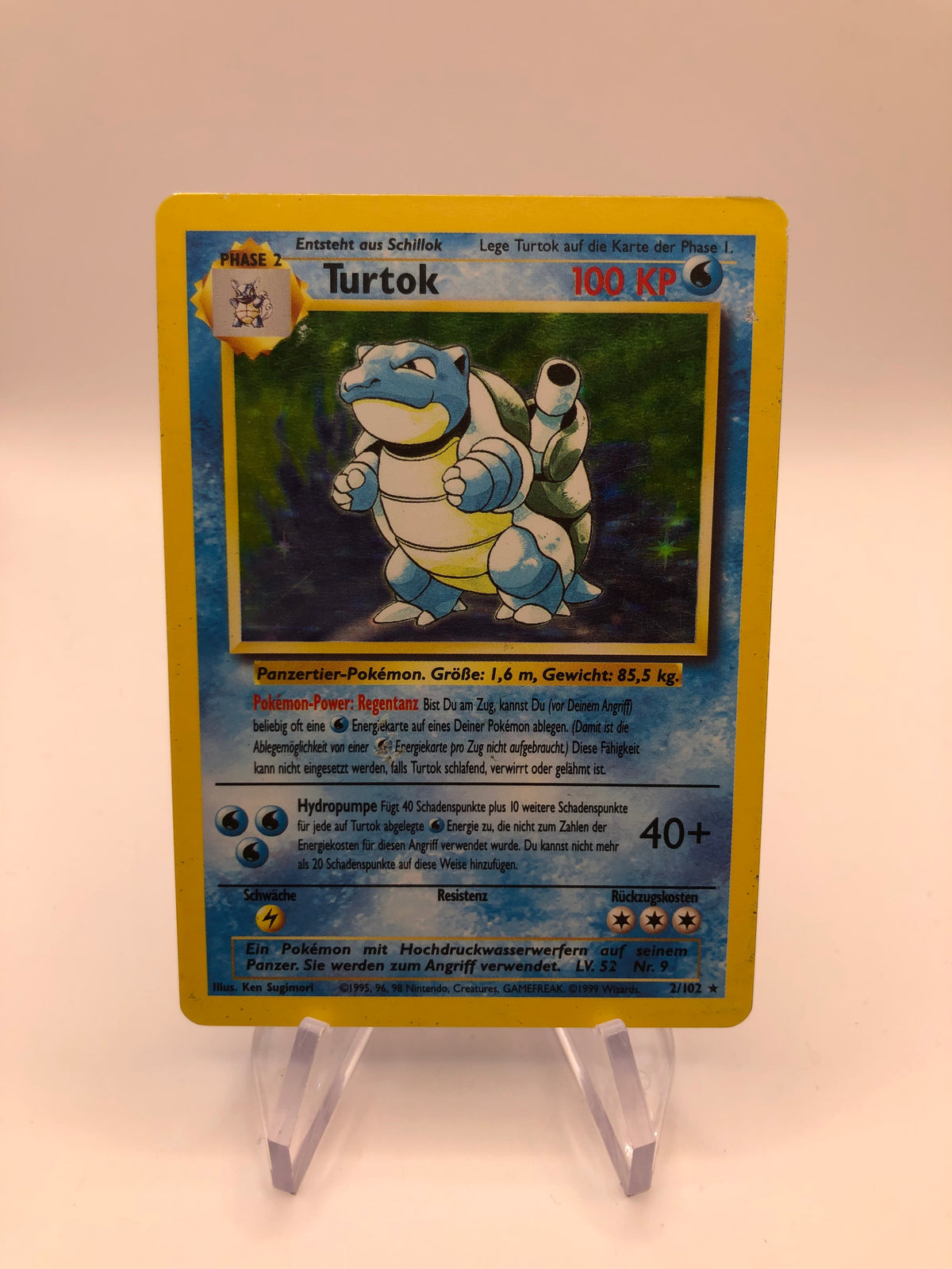 Pokemon Karte Holo Base Set Turtok 2/102 Deutsch