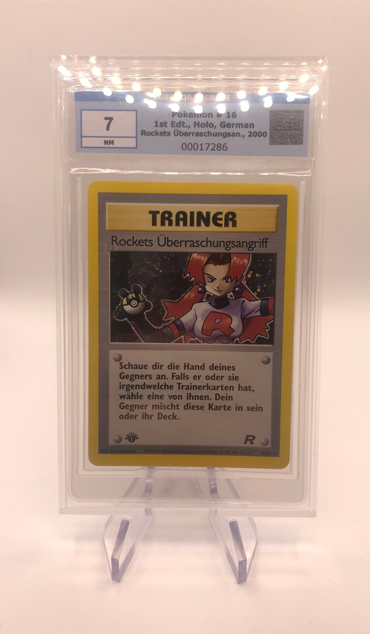 Pokemon Karten EGS 7 Holo Rockets Überraschungsangriff 1st Edition 16/82 Deutsch
