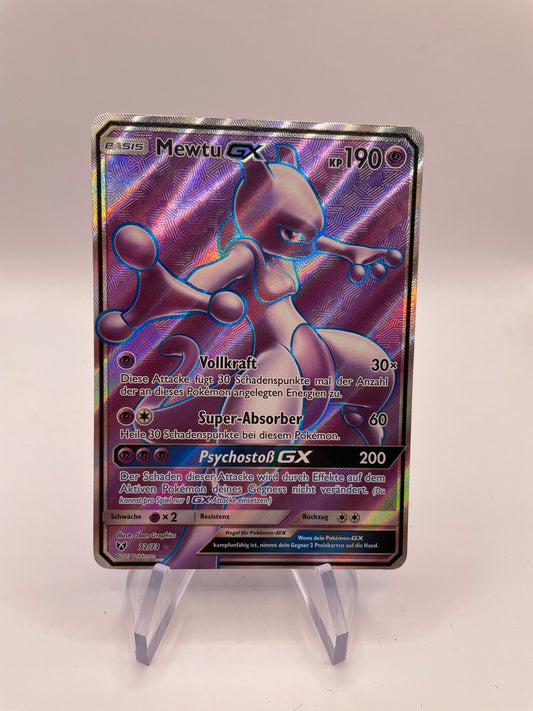 Pokemon Karte GX Fullart Mewtu 72/73 Deutsch