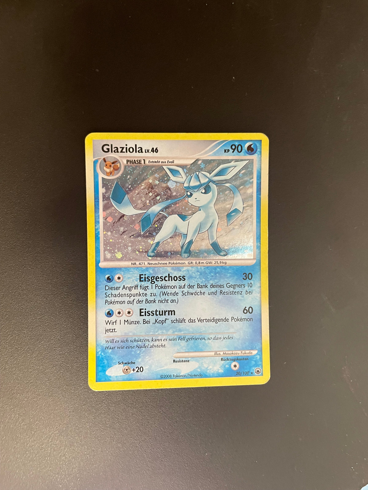 Pokemon Karte Holo Lv.46 Glaziola 20/100 Deutsch
