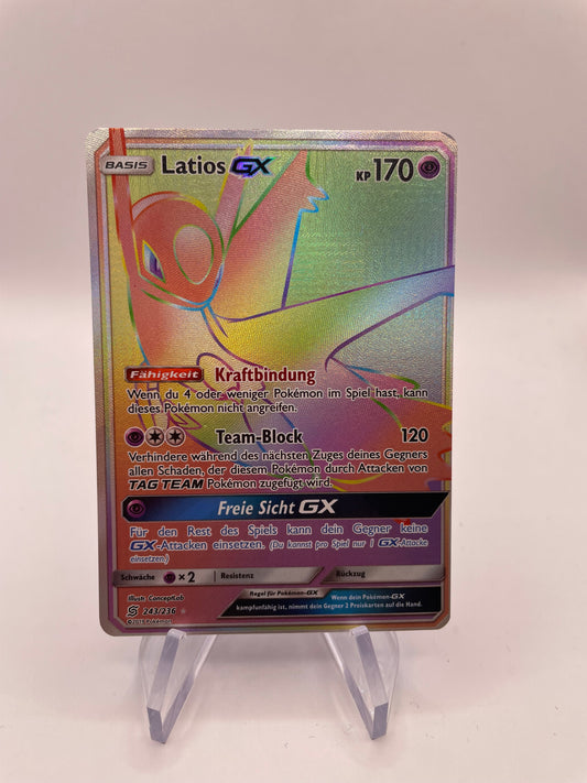 Pokemon Karte GX Rainbow Latios 243/236 Deutsch