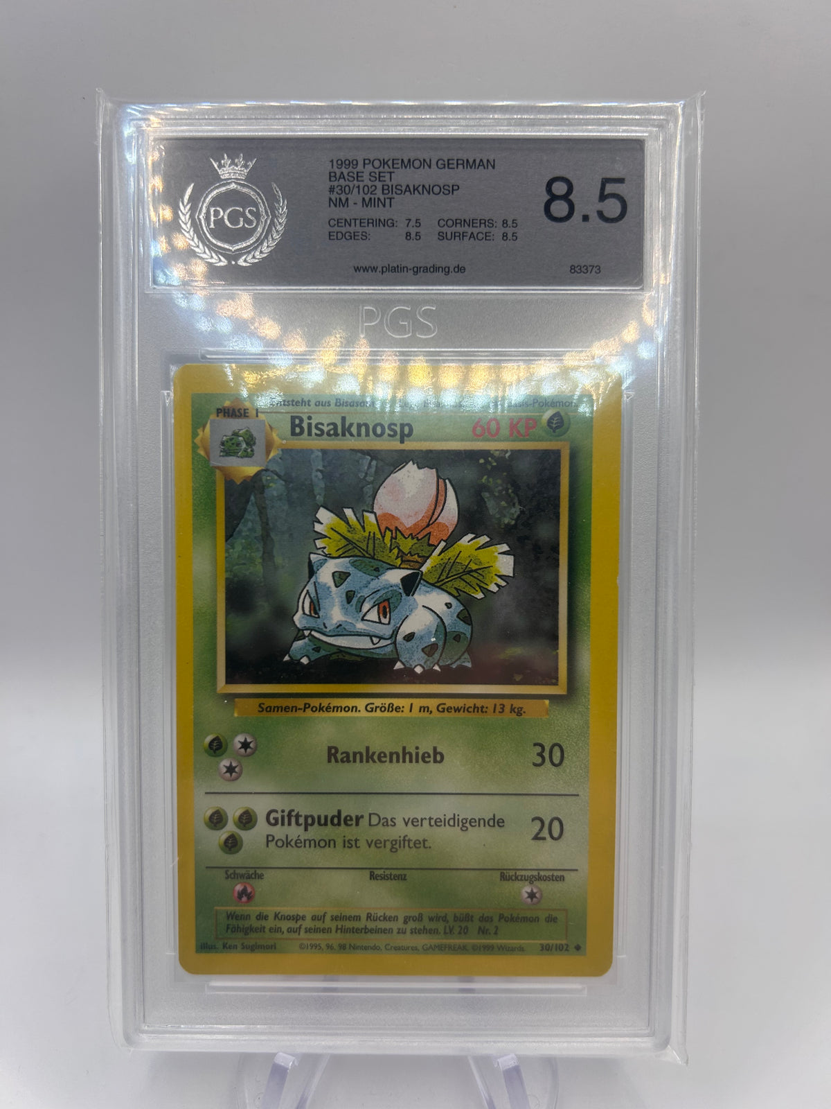 Pokemon Karte PGS 8,5 Bisaknosp 30/102 Deutsch