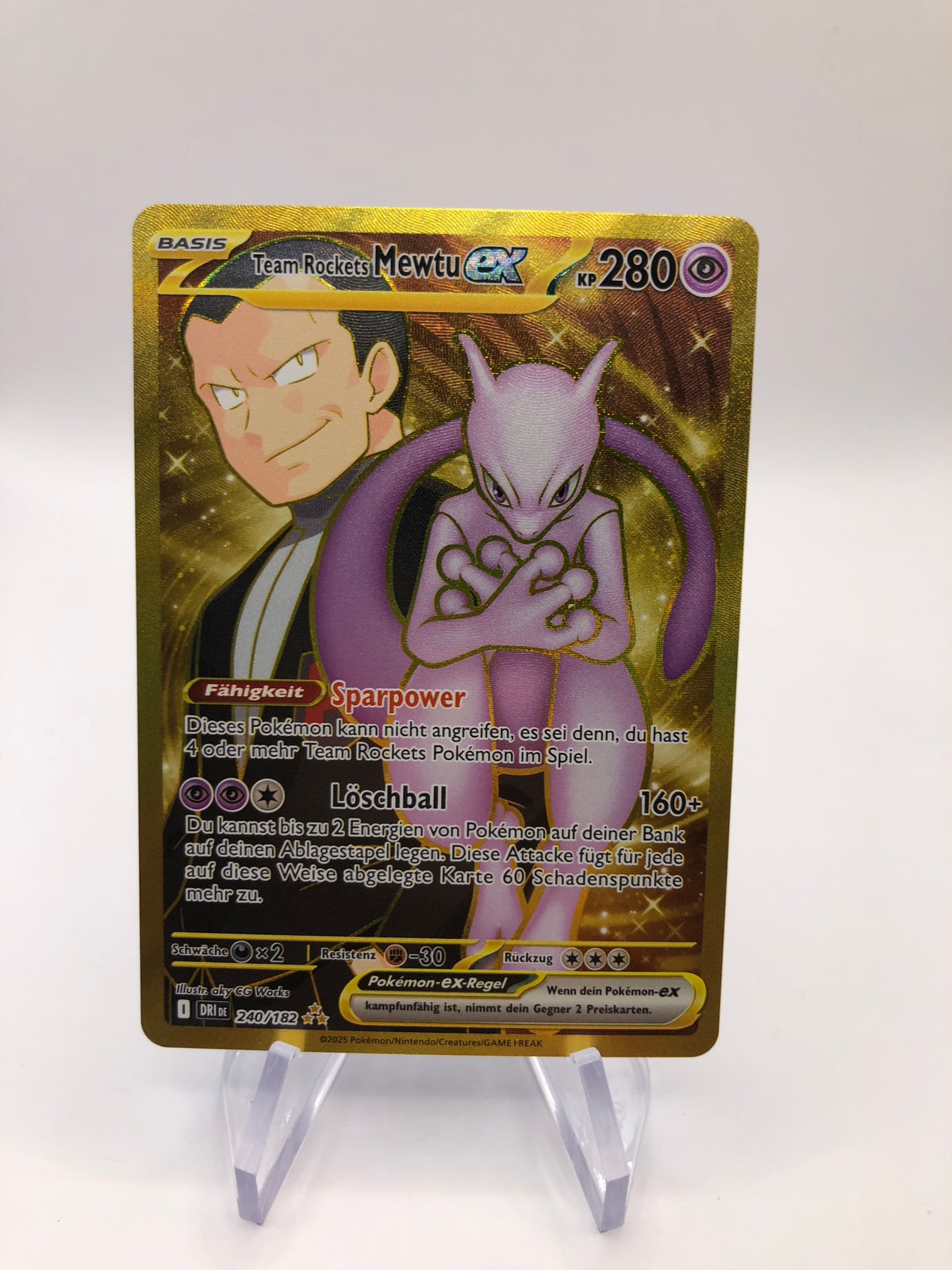 Pokemon Karte Ex Gold Team Rockets Mewtu 240/182 Deutsch