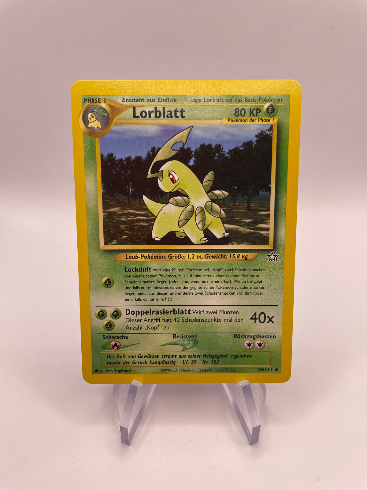 Pokemon Karte Lorblatt Neo Genesis 29/111 Deutsch