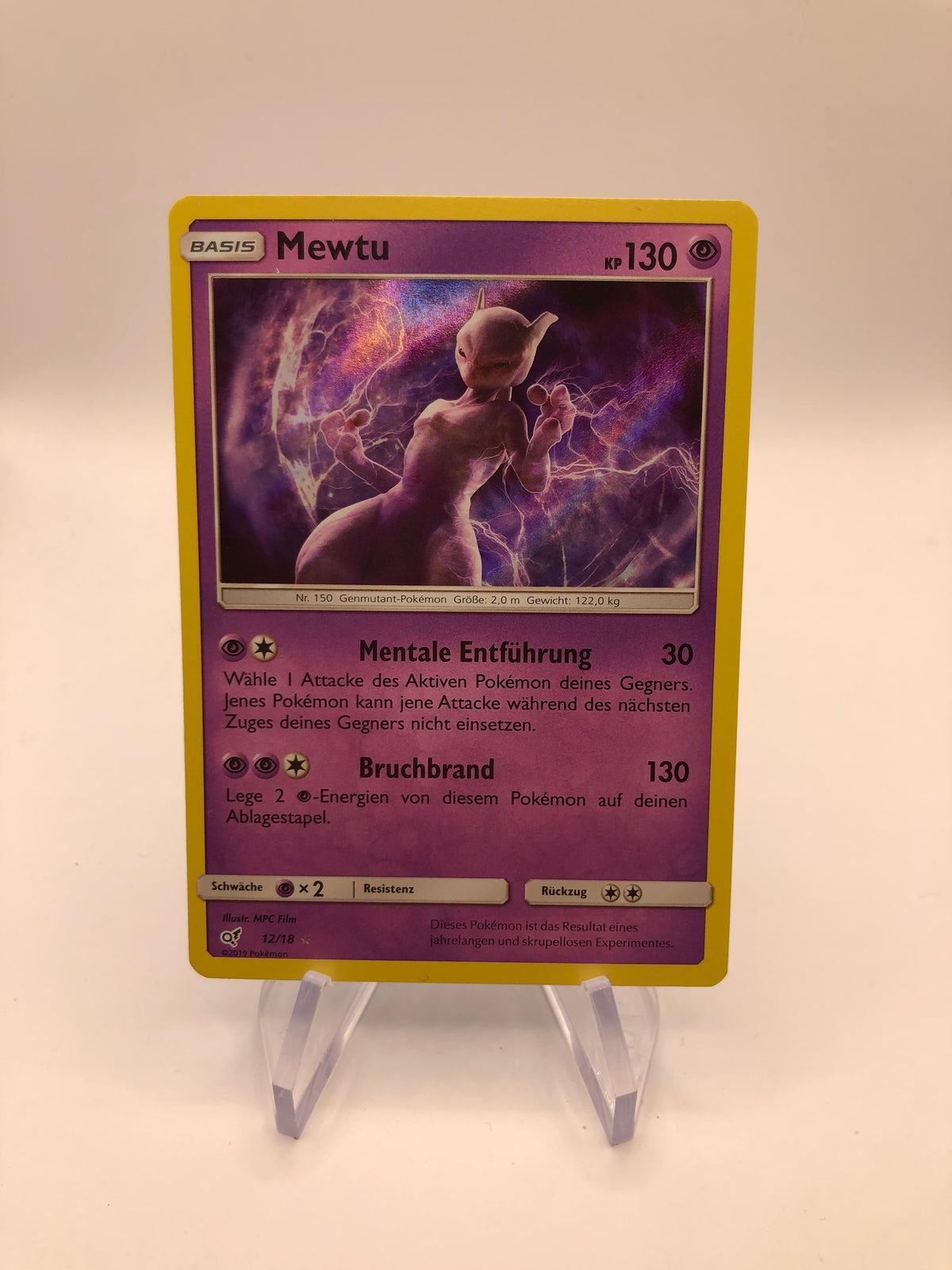 Pokemon Karte Holo Mewtu 12/18 Deutsch
