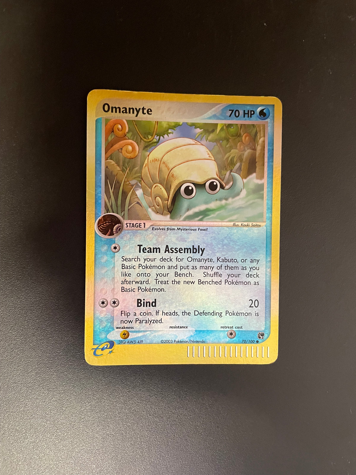 Pokemon Karte E Series Revers Omanyte 70/100 Englisch
