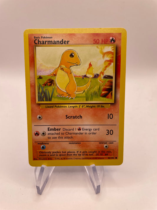 Pokemon Karte Base-Set Glumanda 46/102 Englisch