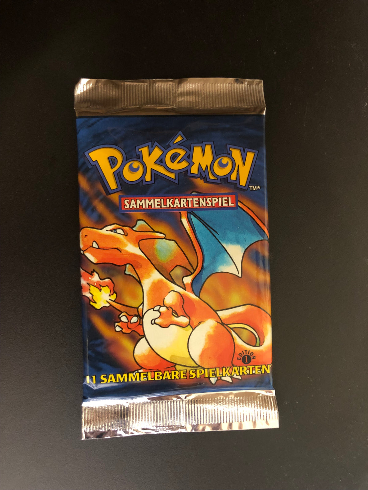 Pokemon Karte 1.Edition Base Set Glurak Booster Deutsch
