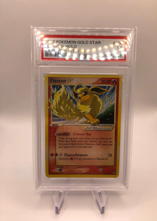 Pokemon Karte Goldstar Holo PSA 5 Flamara 100/108 Englisch