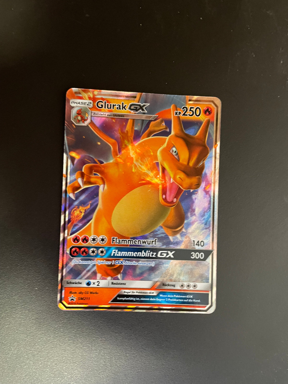 Pokemon Karte GX Promo Glurak SM2111 Deutsch