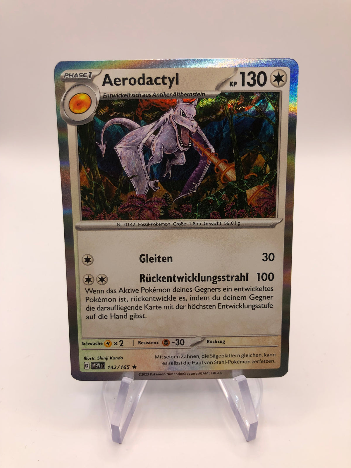 Pokemon Karte Aerodactyl 142/165 Deutsch