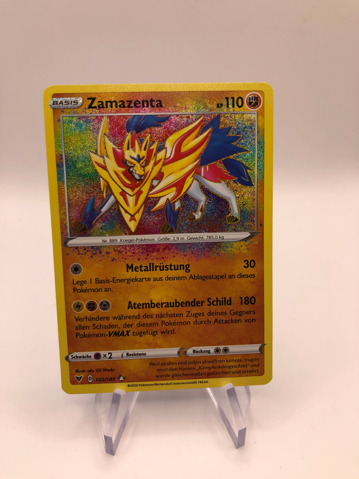 Pokemon Karte Holo Zamazenta 102/185 Deutsch