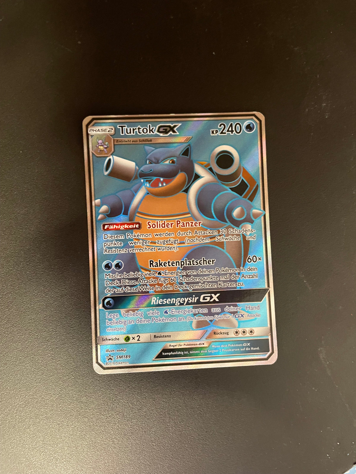 Pokemon Karte GX Turtok SM189 Deutsch