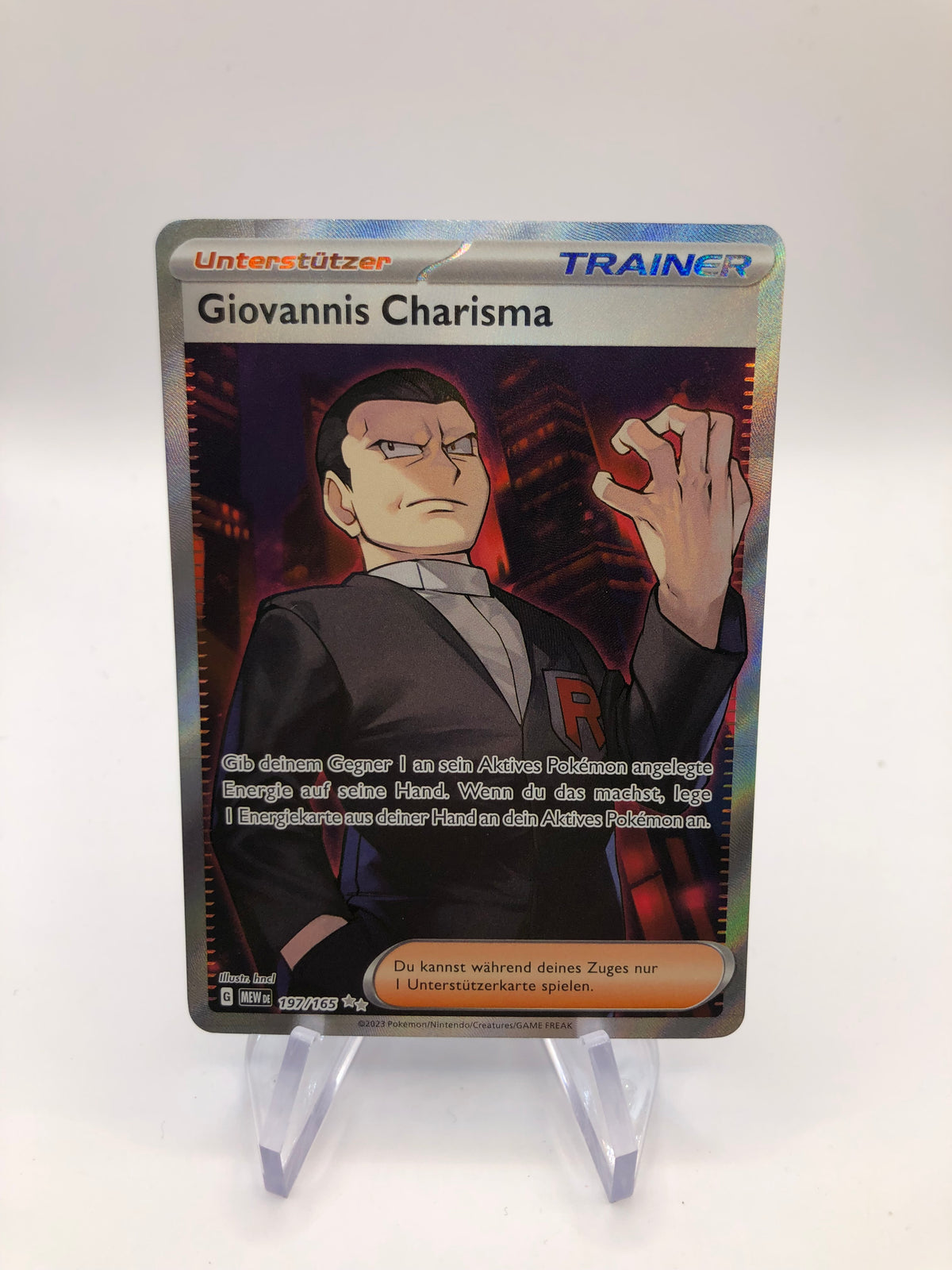 Pokemon Karte Trainer Giovannis Charisma 197/165 Deutsch
