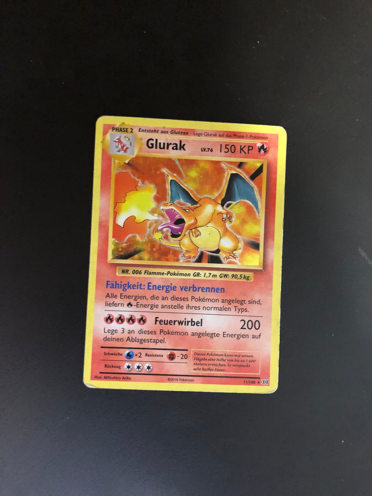 Pokemon Karte Holo Glurak 11/108 Deutsch