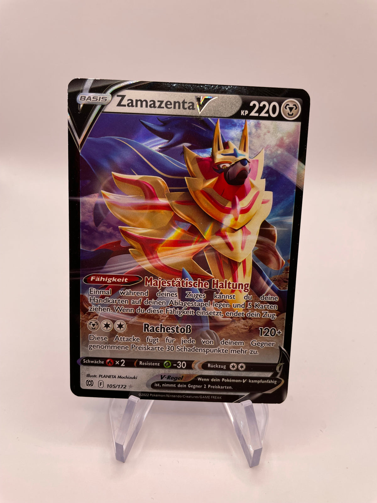 Pokémon Karte V Zamazenta 105/172 Deutsch
