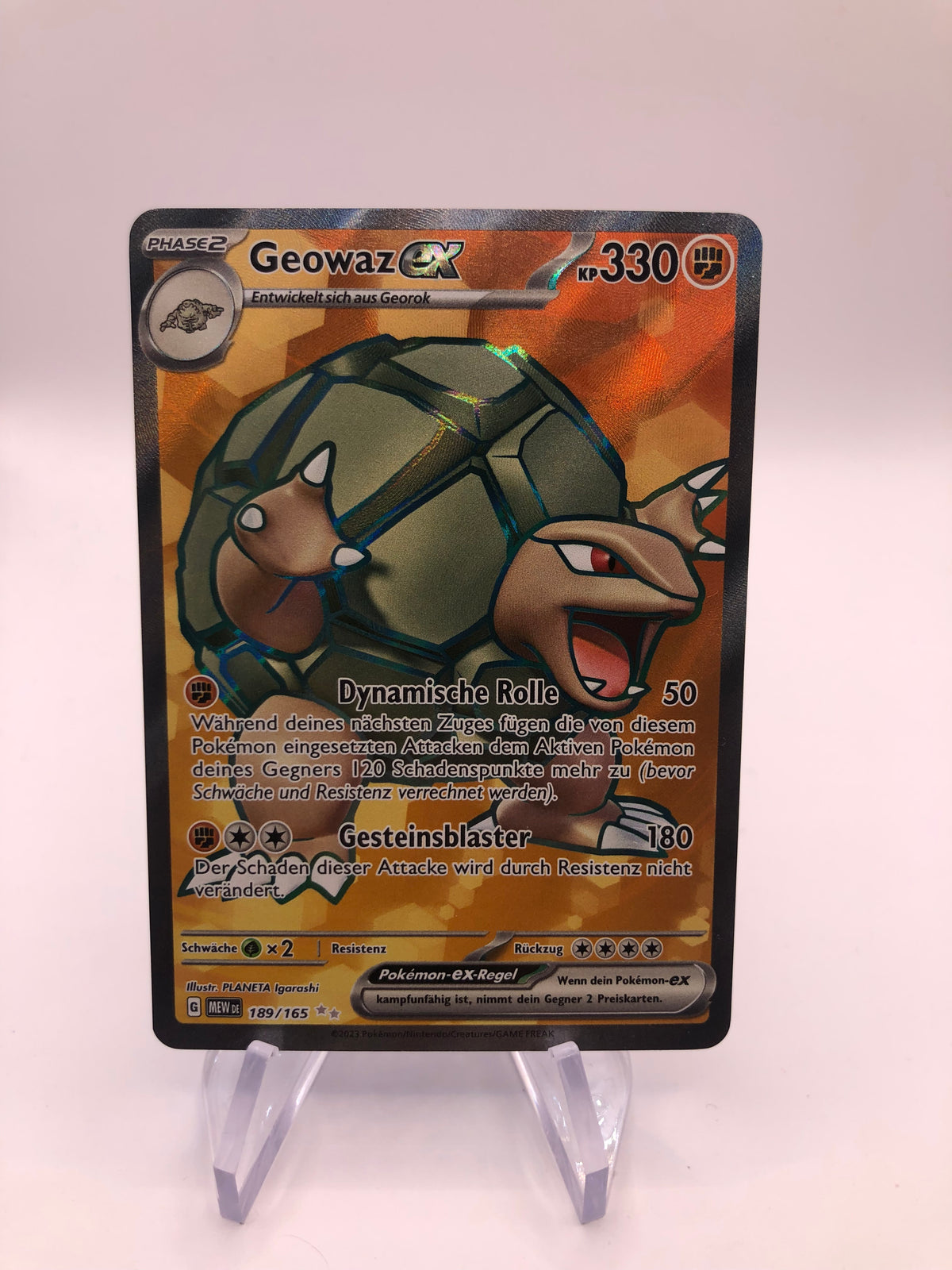 Pokemon Karte EX fullart Geowaz 189/165 Deutsch