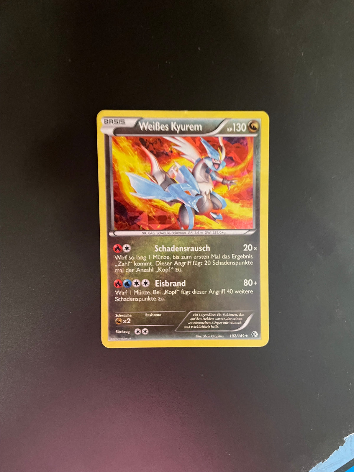 Pokemon Karte Revers Weißes Kyurem 102/149 Deutsch