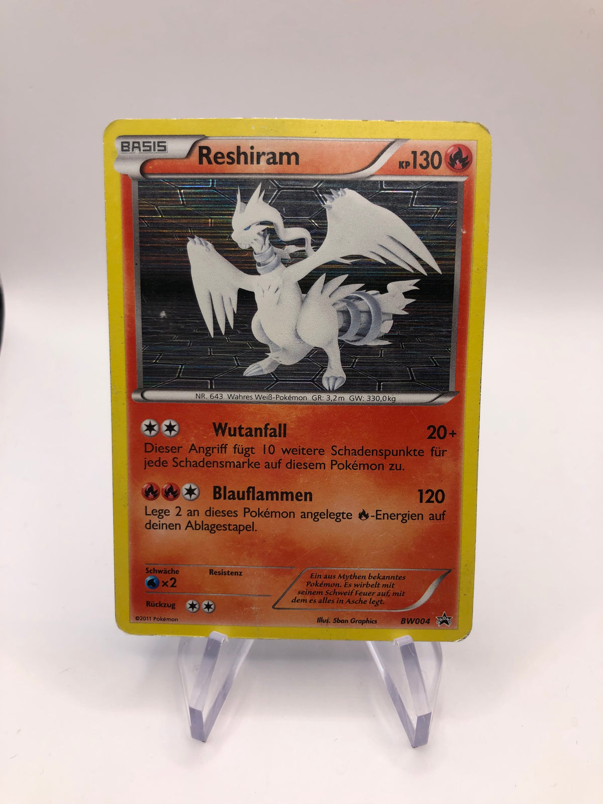 Pokemon Karte Promo Holo Reshiram BW004 Deutsch