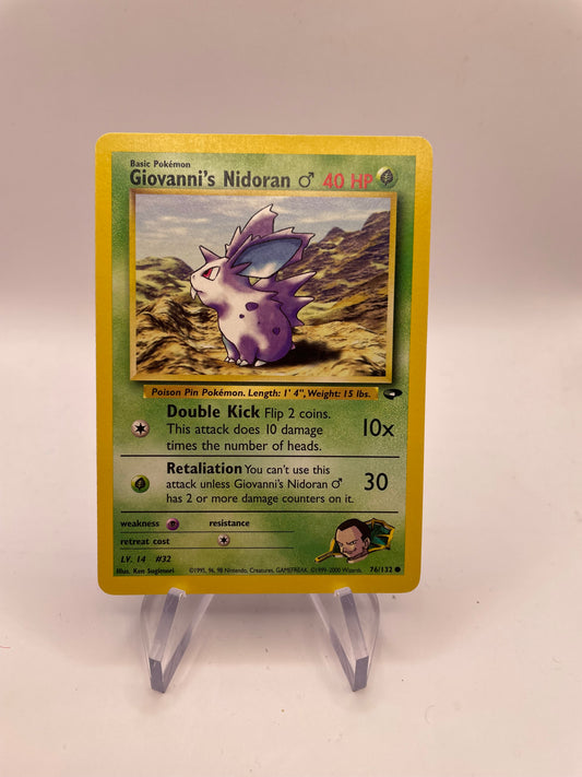 Pokemon Karte Gym Challange Giovannis Nidoran 76/132 Englisch