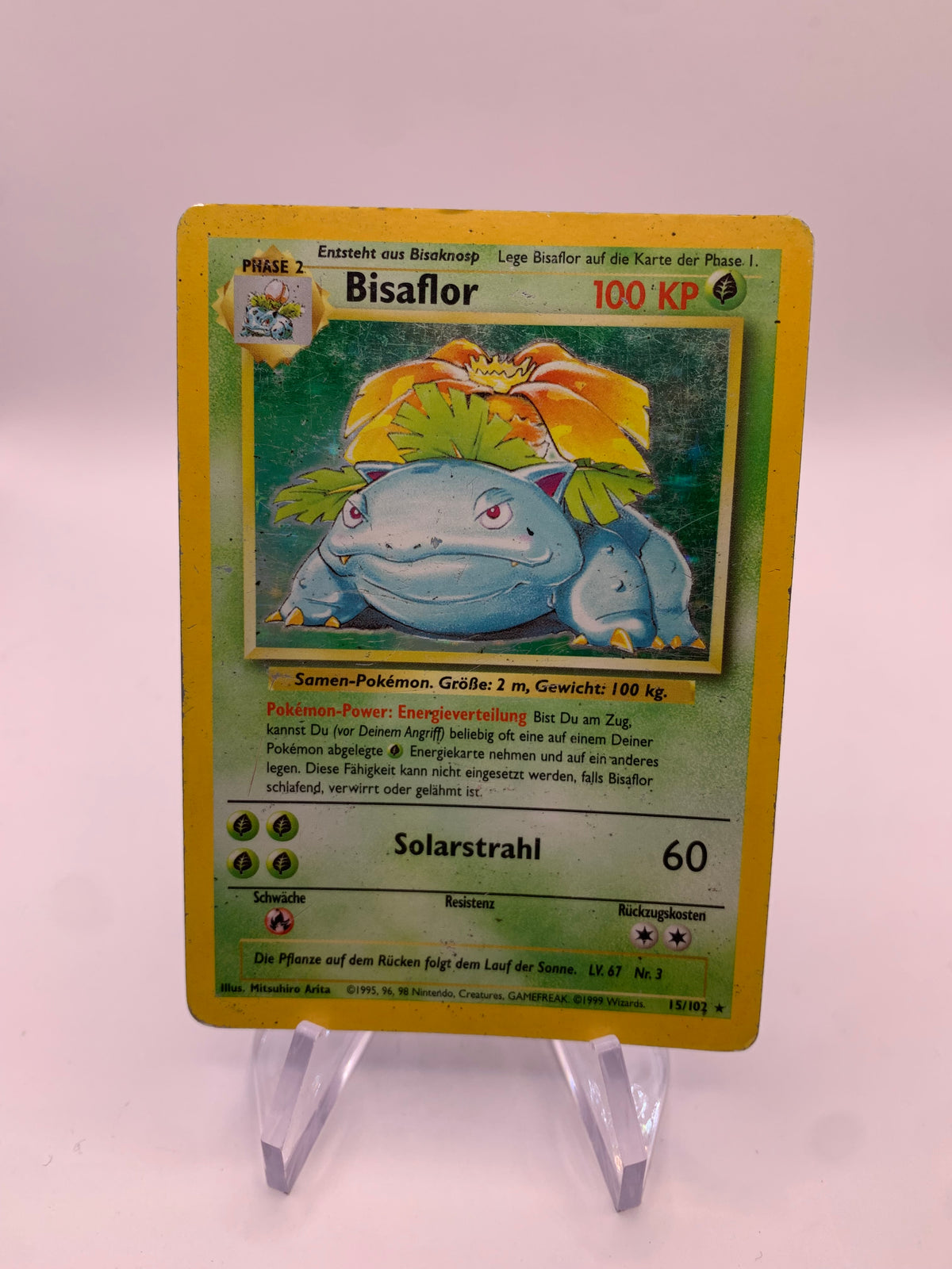 Pokemon Karte Holo Base Set Bisaflor 15/102 Deutsch