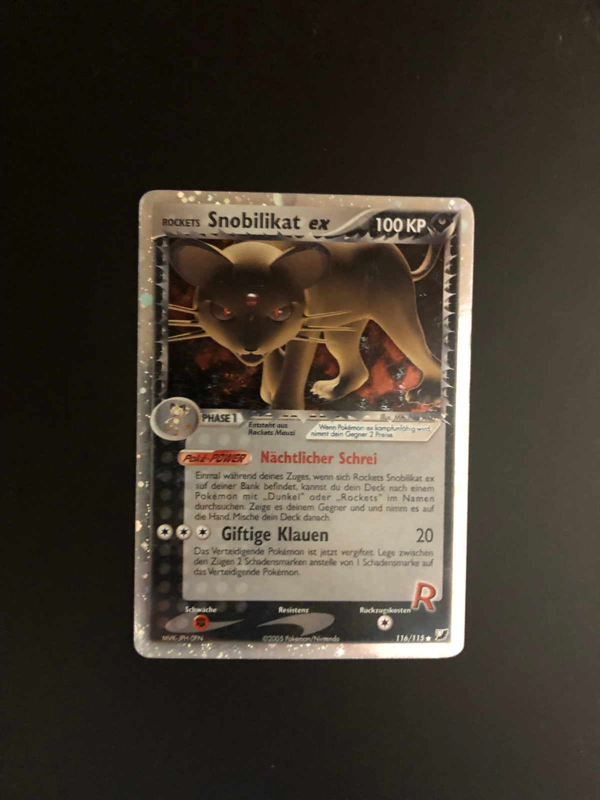 Pokemon Karte EX Snobilikat 116/115 Deutsch