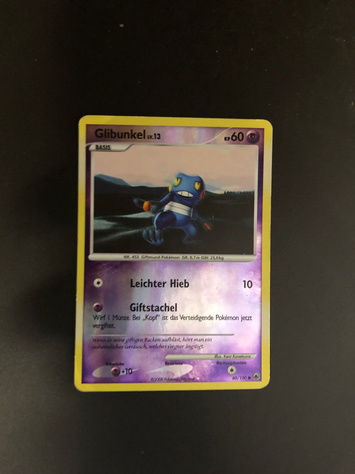 Pokemon Karte Revers Glibunkel 60/100 Deutsch