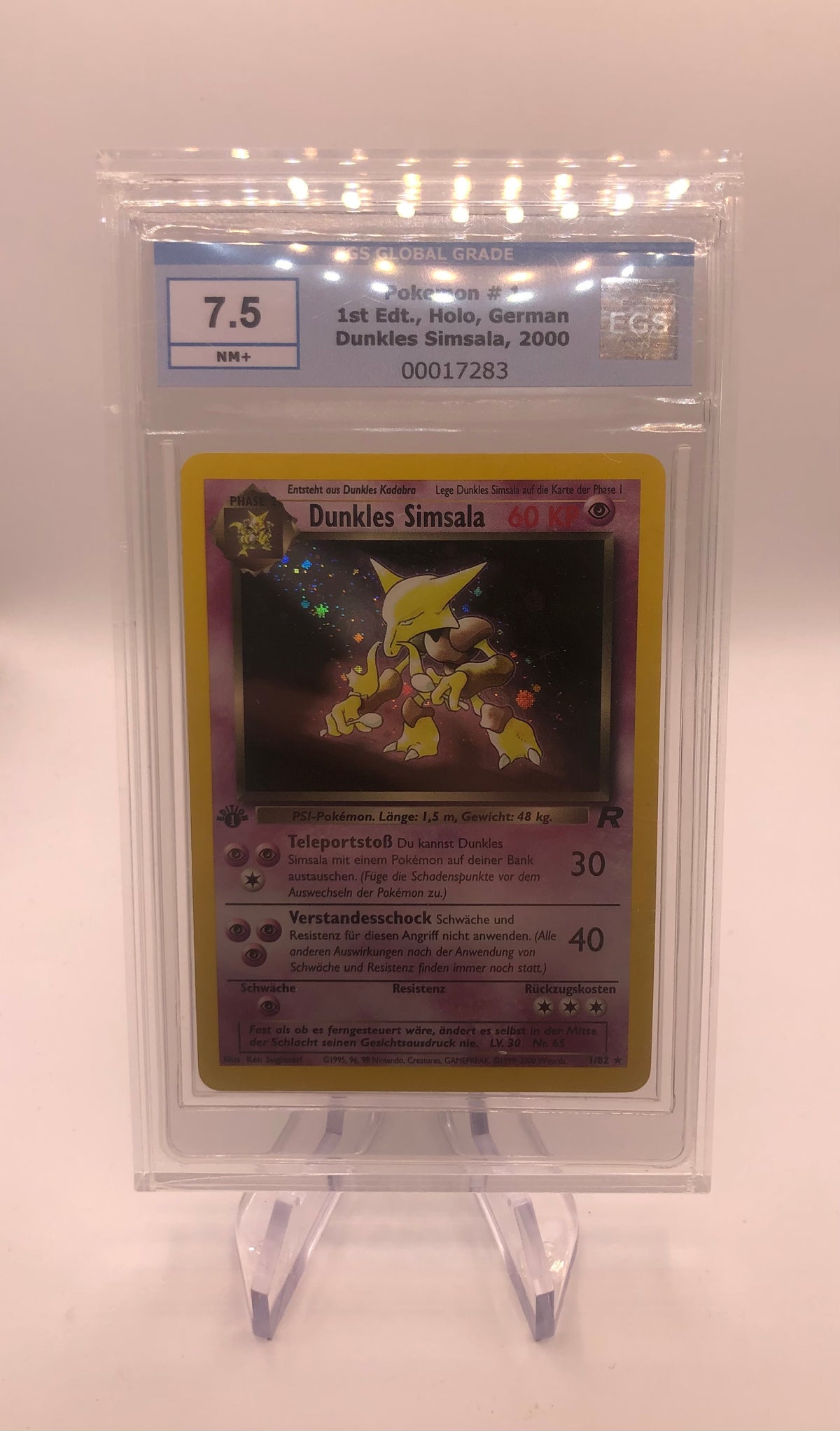Pokemon Karten EGS 7,5 Holo Dunkles Simsala 1/82 Deutsch