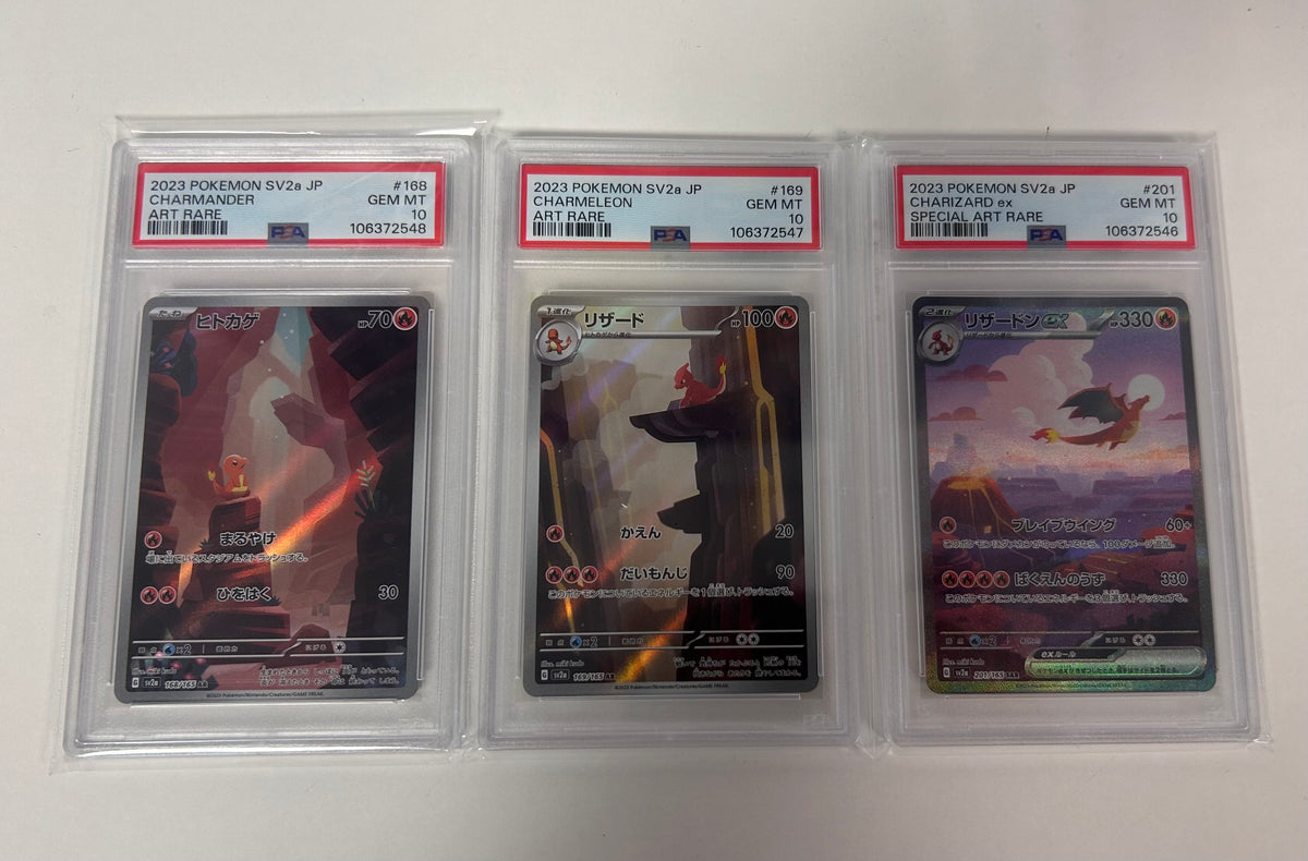 Pokemon Karten PSA 10 Bundel 151 Glumanda Glutexo Glurak Japanisch