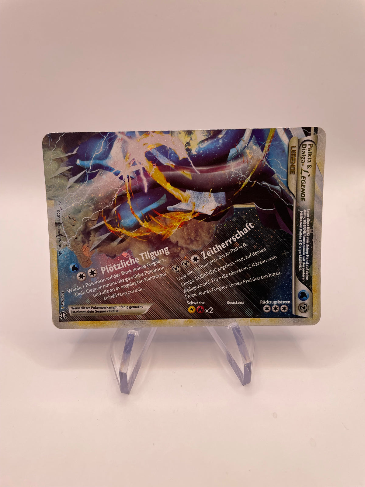 Pokemon Karte Legende Palkia&Dialga 102/102 Deutsch