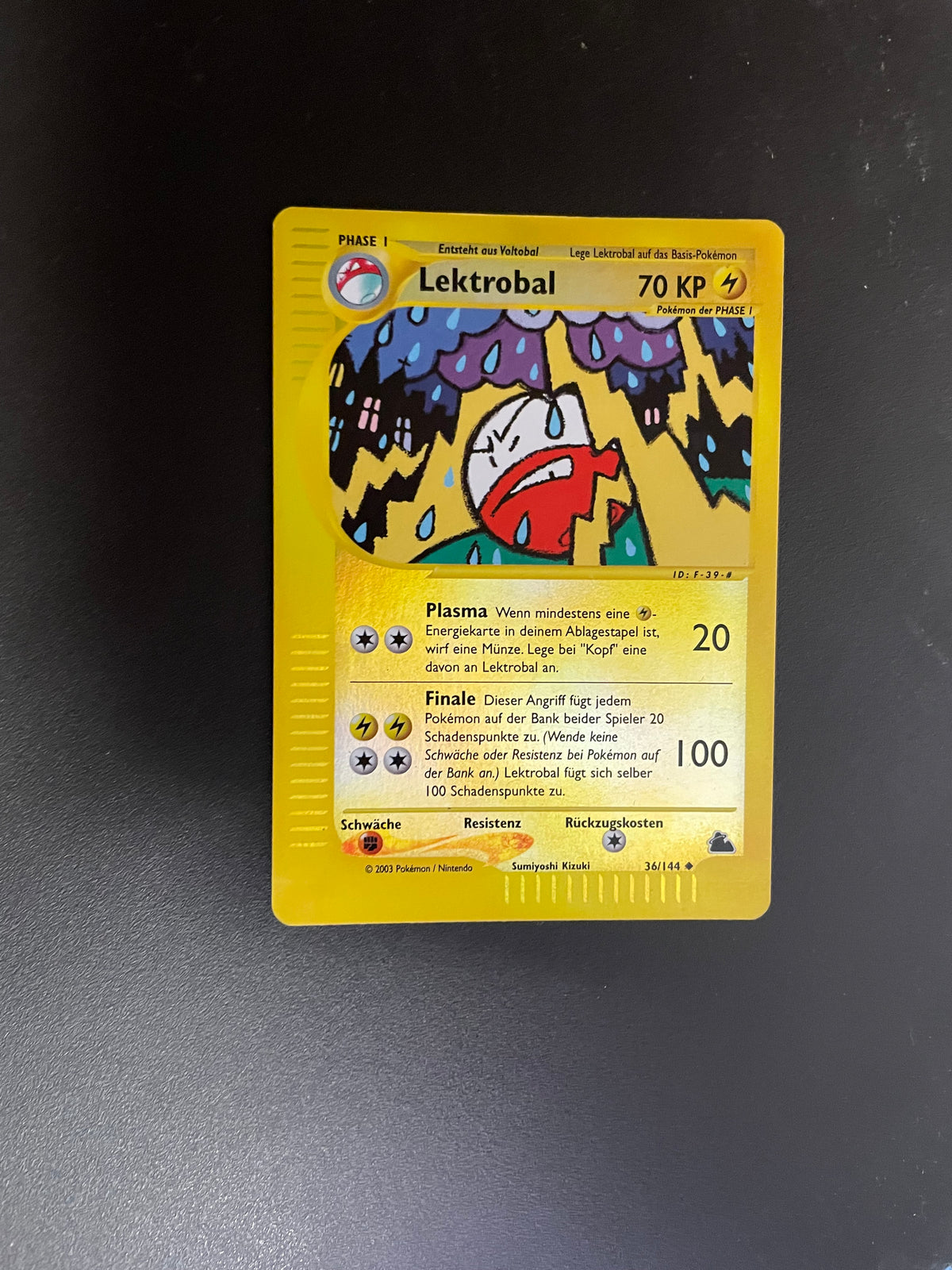 Pokemon Karte E Series Revers Lektrobal 36/144 Deutsch